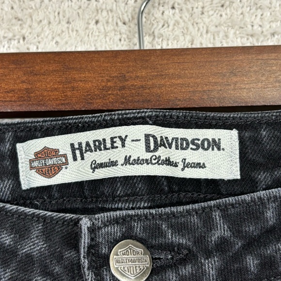 Vtg Harley Davidson Jeans Womens 14 Black Bootcut Genuine Motor Clothes 5 Pocket - Picture 8 of 15